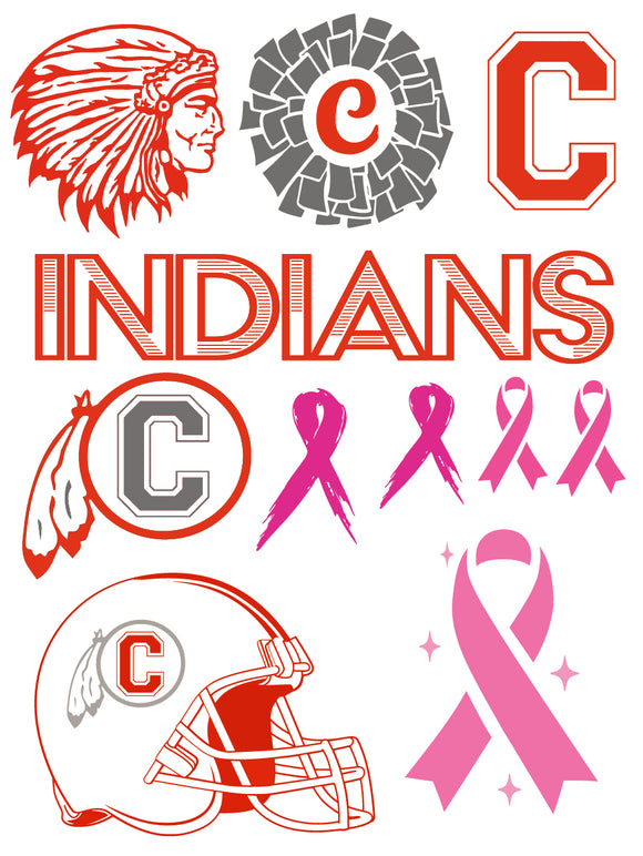 Indians Temporary Tattoo Sheets