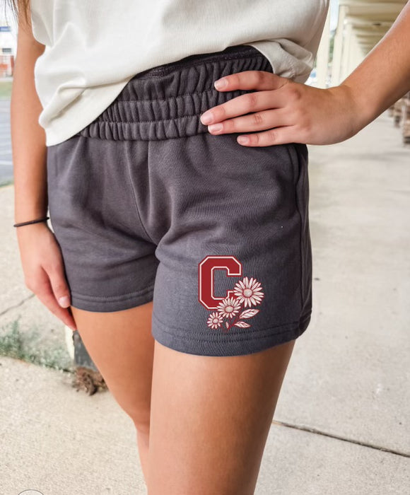 C Ladies Floral Fleece Shorts