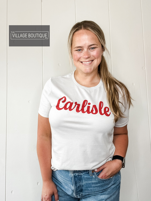 Script Carlisle BELLA + CANVAS - Women’s Relaxed Fit Heather CVC Tee- Silver