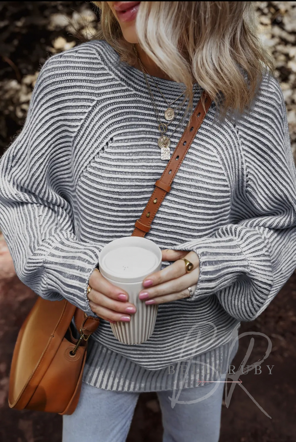 Ashleigh Boat Neck Sweater - Blue