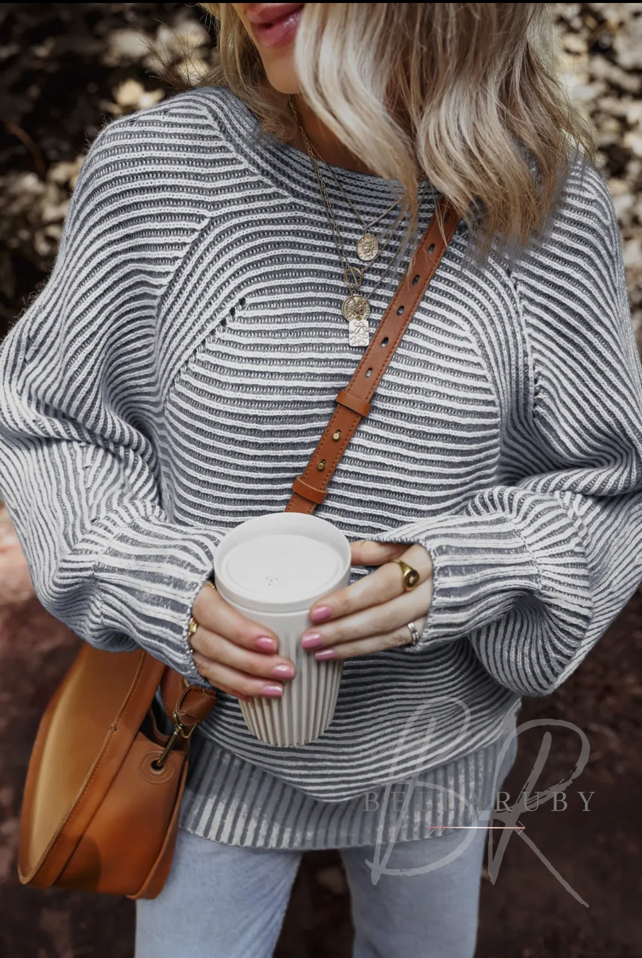 Ashleigh Boat Neck Sweater - Blue