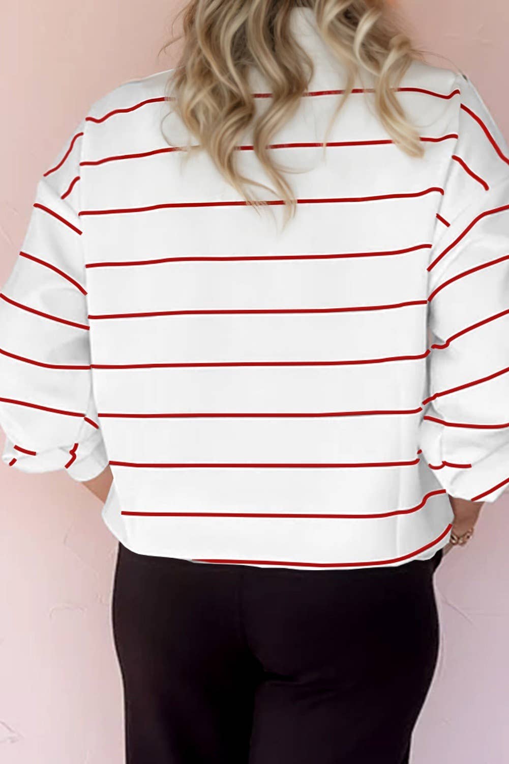 Emma Half Zip Pin Stripe Top
