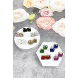 JHP Collection - CUSHION CUT GLITTER EPOXY STUD EARRINGS