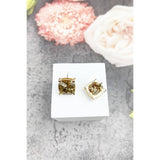 JHP Collection - CUSHION CUT GLITTER EPOXY STUD EARRINGS