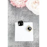 JHP Collection - CUSHION CUT GLITTER EPOXY STUD EARRINGS