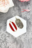 Red and Grey Enamel Earrings