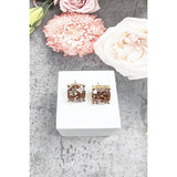 JHP Collection - CUSHION CUT GLITTER EPOXY STUD EARRINGS