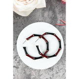 Red and White Sports Hoop Earrings