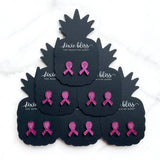 Dixie Bliss - Hot Pink Ribbon Studs