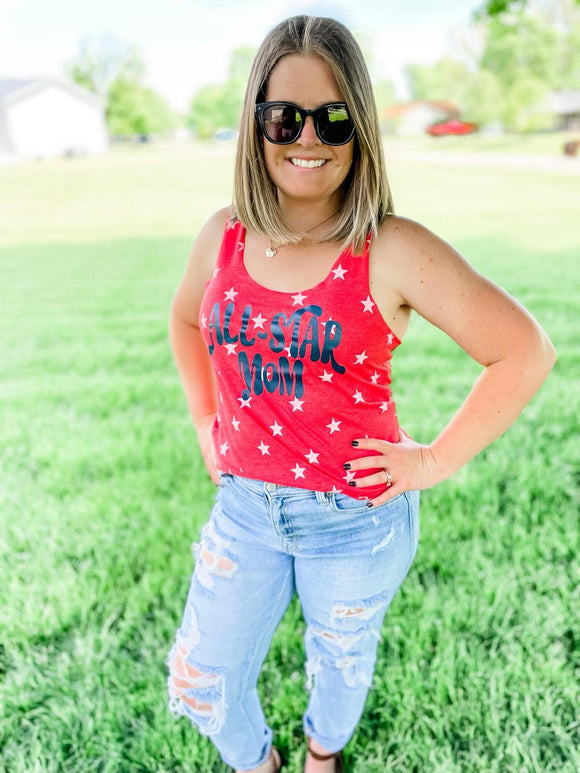 Ladies fit All Star Mom-red